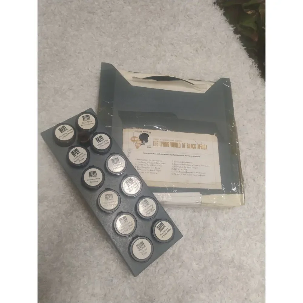 Vintage EM Films Black History Filmstrip Set “World Black Africa” 12 Color Film